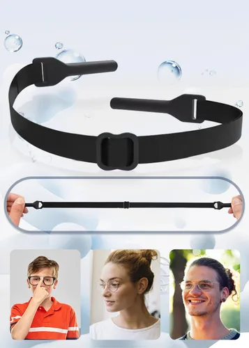 Miniatura 3 de ZXZone Correas ajustables para gafas, 2 unidades, sin cola, correas de vidrio ajustables para hombres, mujeres, niños, lentes de sol, negro