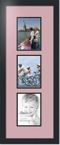 Miniatura 60 de ArtToFrames Marco de fotos tipo collage con estera doble con 3 aberturas de 5x7 y marco negro satinado Uva