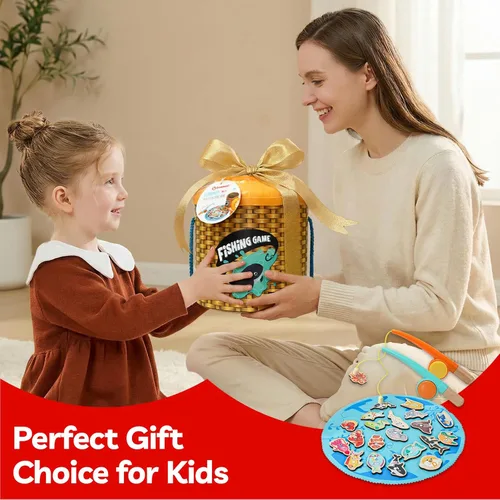 Miniatura 4 de TOP BRIGHT Juego Montessori de Pesca para Niños Pequeños - Juguetes Magnéticos de Pesca de Madera para Niños de 3 Años, Regalo para Niñas y Niños