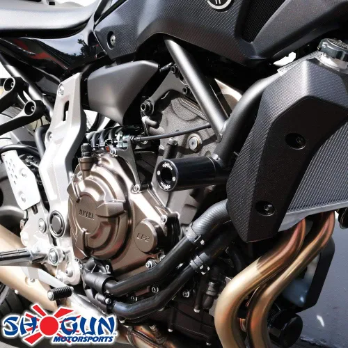 Miniatura 4 de Shogun Yamaha FZ-07 FZ 07 2015 2016 2017 MT-07 MT07 y XSR700 2018 2019 2020 2021 Negro PA2 Deslizadores de marco sin corte para modelos ABS y no ABS