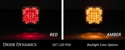 Miniatura 6 de Diode Dynamics SSC1 Sport Cápsula LED Blanca de Montaje Empotrado (par), Flood con Retroiluminación Ámbar