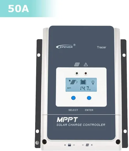 Miniatura 2 de EPEVER Controlador de carga solar MPPT 50A 12/24/36/48VDC Identificación automática del voltaje del sistema con medidor remoto MT52 y sensor