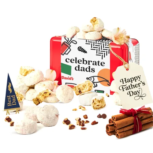 Miniatura 12 de David's Cookies Galletas gourmet con sabor a mantequilla para el Día del Padre con nueces crujientes – Deliciosa cesta de regalo ideal para papás