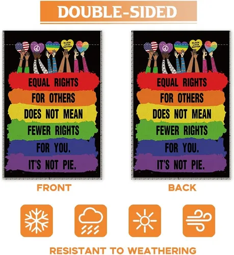 Miniatura 3 de Hafhue Igualdad de derechos para otros no significa menos derechos para ti, bandera de jardín con texto en inglés "It's Not Pie Pride Month", Arco