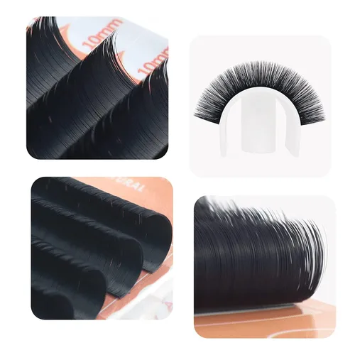 Miniatura 6 de Easy Fan - Extensiones de pestañas automáticas con flores 1S, 0.003 in, rizo D, 0.394 pulgadas, pestañas postizas individuales, naturales, suaves