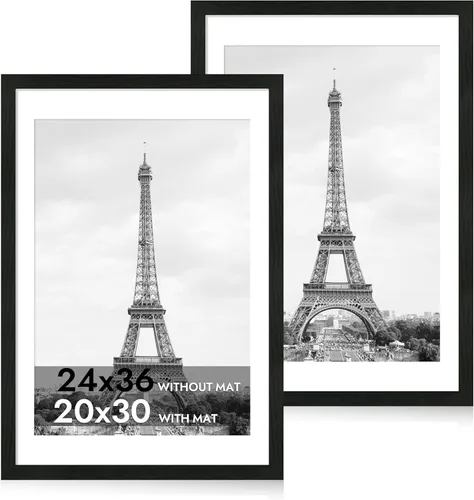 Miniatura 78 de iRahmen - Juego de 2 marcos de fotos de 4 x 6, marco de madera negro con cristal de alta definición, para mostrar fotografías de 3.5 x 5