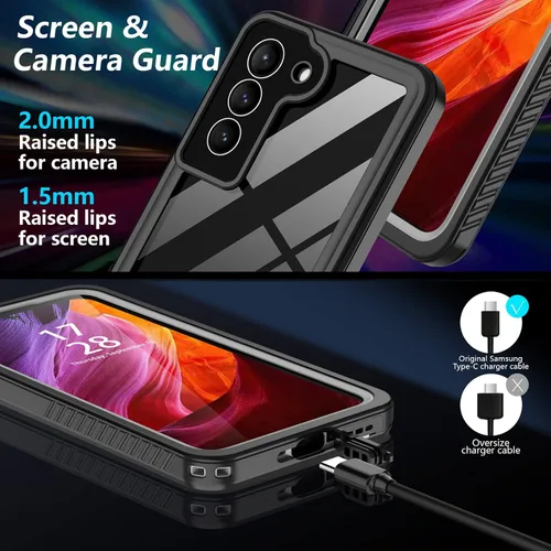 Miniatura 4 de Funda impermeable para Samsung Galaxy S22+Plus, S22+Plus, con protector de pantalla integrado, cuerpo completo, a prueba de golpes, resistente a