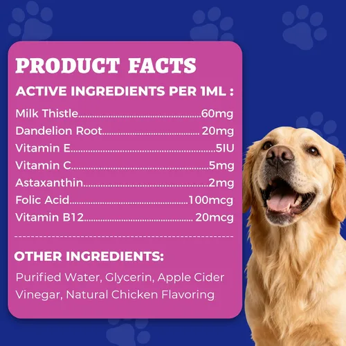 Miniatura 7 de Wellix Cardo mariano de 4.1 fl oz para gatos y perros, fórmula avanzada con astaxantina para desintoxicación y antioxidante, suplemento de hígado
