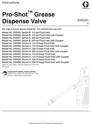 Miniatura 3 de Graco Mango de grasa Proshot NPT de 1/4" 242056/242-056