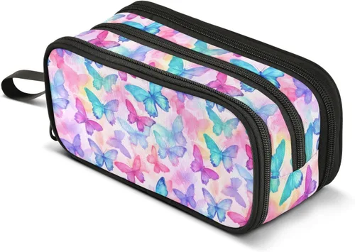 Miniatura 22 de MNSRUU Estuche grande para lápices, estuche estético con diseño de rana linda, organizador de marcadores, caja de lápices para niñas, niños