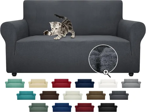 Miniatura 25 de ZNSAYOTX Funda súper elástica para silla (30"-47"), nuevas fundas de silla a rayas para sala de estar, aptas para perros y mascotas, protector