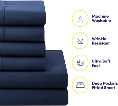 Miniatura 3 de Juego de edredón Twin XL con sábanas - Colección de ropa de cama de 5 piezas - 1 edredón, 1 sábana bajera, 1 sábana encimera, 2 fundas de almohada
