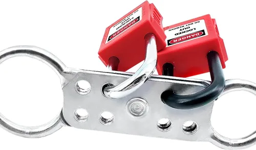 Miniatura 6 de Bloqueo de etiquetado cerrojo 10 Pack 8 agujero diseño ignífugo flor seguridad doble cabeza hebilla de aluminio bloqueo Silver
