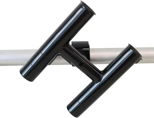 Miniatura 8 de Soporte para caña de pescar T-Top Twin Aluminio con abrazadera de 1-1/2 ", 1-7/8 ", 2 pulgadas horizontal o vertical torre de pesca/poste