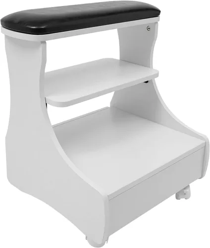 Miniatura 9 de Carrito de pedicura con 4 ruedas con frenos, carrito portátil de spa con cajón práctico, soporte de baño de pies de pedicura, reposapiés de pedicura