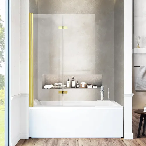 Miniatura 8 de Puerta de ducha con columpio para bañera, 30 pulgadas de ancho x 55 pulgadas de alto, puerta de baño con sello inferior, puerta de vidrio plegable