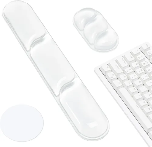 Miniatura 16 de Ospelelf Juego de alfombrilla de mouse con reposamuñecas de gel ergonómico para teclado, soporte de muñeca con parte inferior de goma Rosa y azul