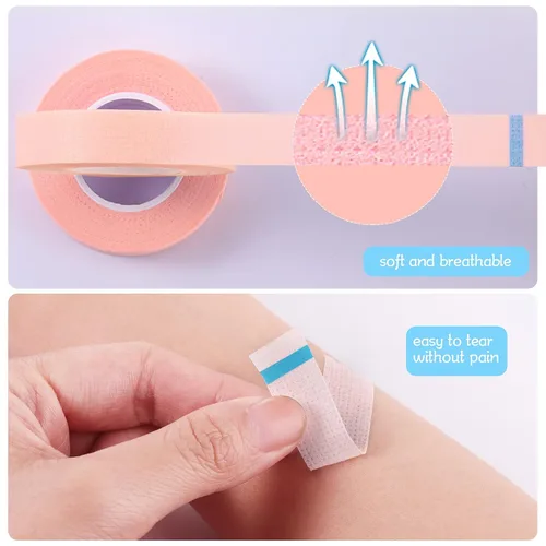 Miniatura 4 de Cinta de extensión de pestañas, cinta adhesiva transpirable, cinta de pestañas de tela no tejida con cortador dispensador de cinta en forma de Rosa