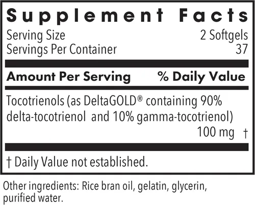Miniatura 2 de Allergy Research Group Delta-Fraction Tocotrienoles Suplemento - 50 mg de vitamina E, Annatto, Gamma, Tocotrienoles solamente, sin tocoferol