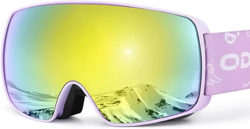 Miniatura 7 de Odoland Gafas de esquí para niños, gafas de snowboard para jóvenes esquiadores de 8 a 16 años, gafas de nieve S2 con lente doble, protección