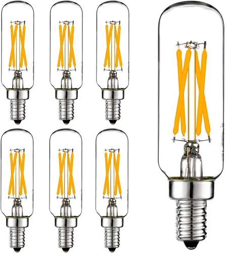 Miniatura 13 de LiteHistory Bombilla LED T6 regulable de 40 W, candelabro LED 2200 K, ámbar 250 lm, 4 W, e12 T25, paquete de 6 bombillas Utral Blanco Cálido 2200k 4w