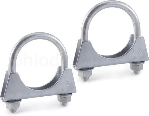 Miniatura 4 de Abrazadera de silenciador resistente de 3 pulgadas - Estilo de sillín con perno en U - Zinc (paquete de 2)
