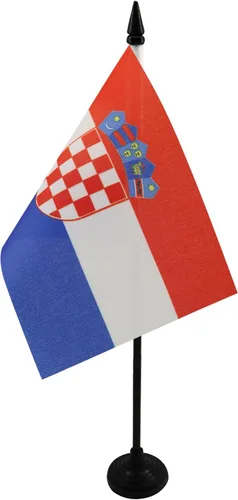 Miniatura 31 de United Kingdon Coat of arms Table Flag 5'' x 8'' - UK - British - England Desk Flag 21 x 14 cm - Black plastic stick and base - AZ FLAG Escudo