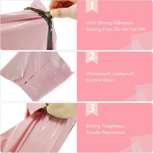 Miniatura 4 de Bolsas de eliminación de servilletas sanitarias, 100 bolsas de eliminación personal femeninas para tampones y almohadillas, selladas autoadhesivas