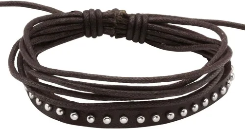 Miniatura 5 de Eigso Pulsera punk unisex de piel sintética con cuentas de madera para hombres y mujeres, cordón ajustable