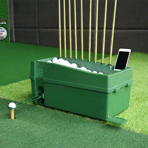Miniatura 2 de Automatic Golf Ball Dispenser Machine, No Electricity Required Tee Up Golf Ball Teeing Device Golf Club Organizer with Adjustable Foot Stand