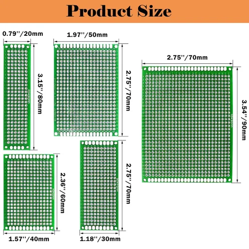 Miniatura 3 de 48 piezas de kit de placa PCB de doble cara para soldadura DIY y prototipos de placas de circuito para proyectos electrónicos, compatible con kits