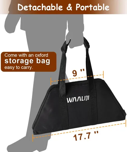 Miniatura 5 de Fogata hexagonal portátil de 22.5 pulgadas con bolsa de viaje, diseño patentado sin humo, hoguera de leña para exteriores, para campamento, patio