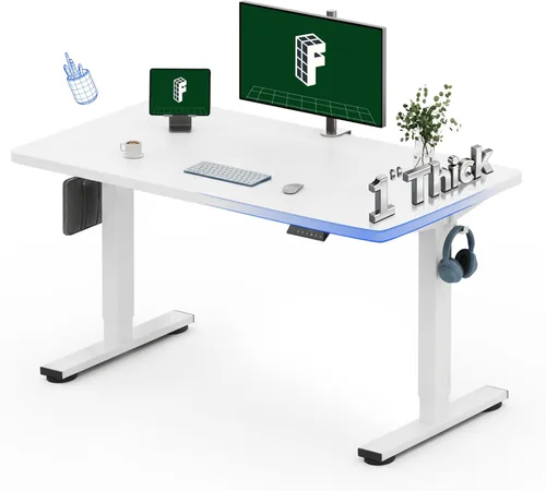 Miniatura 16 de FLEXISPOT Escritorio Eléctrico de Pie de Una Pieza, 60 x 24 Pulgadas Escritorio Ajustable con Superficie Sin Costuras, Ajuste de Altura con Parte
