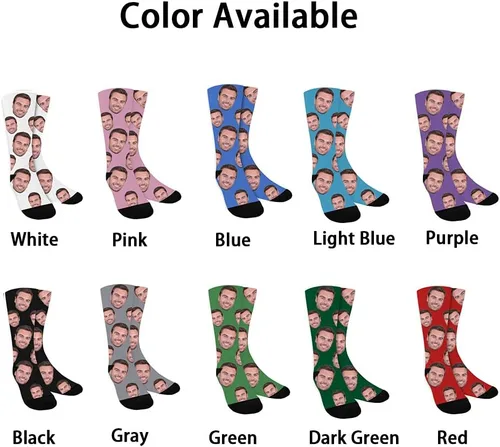 Miniatura 4 de Calcetines personalizados con cara calcetines personalizados con texto personalizado divertidos calcetines para hombres y mujeres