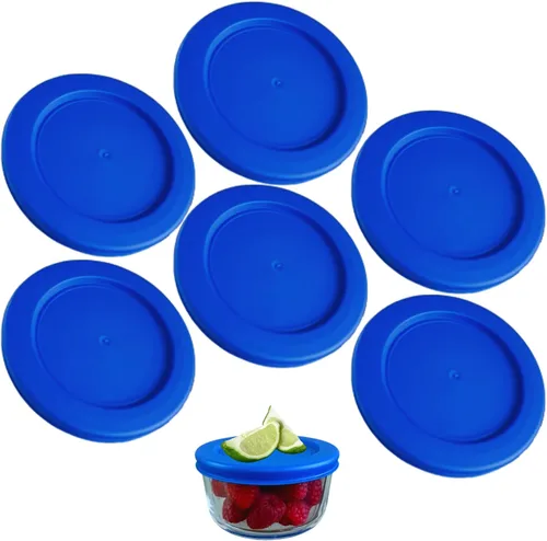 Miniatura 14 de KlareWare Tapas de repuesto para 2 tazas, tapas de plástico sin BPA para Pyrex 7200, Anchor Hocking (paquete de 4, azul) - Contenedores no incluidos