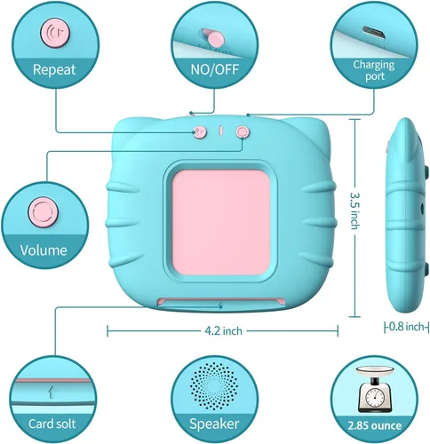Miniatura 5 de Kidzdo - Juguetes de terapia del habla de bolsillo para niños pequeños - 254 palabras visuales parlantes con música, juguetes Montessori, juguetes
