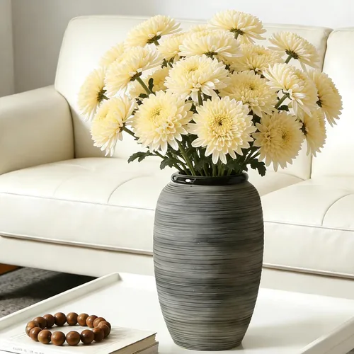 Miniatura 18 de ALMA Jarrón blanco alto para piso, jarrón extra grande de 18'' para ramo de flores secas de hierba de las pampas, jarrones grandes de cerámica