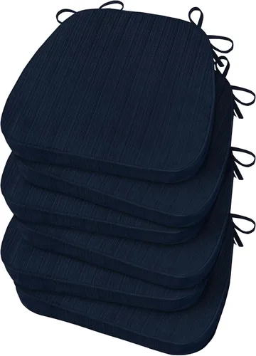 Miniatura 15 de Basic Beyond Cojines para sillas de comedor, 4 unidades, cojines para sillas de cocina en forma de D con lazos, juego de 4, cojines de asiento