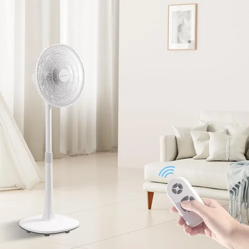 Miniatura 9 de Ventilador de suelo oscilante de 4 velocidades de 7 aspas, 14.5 pulgadas, altura ajustable, ventilador de pie para el hogar, motor de CC