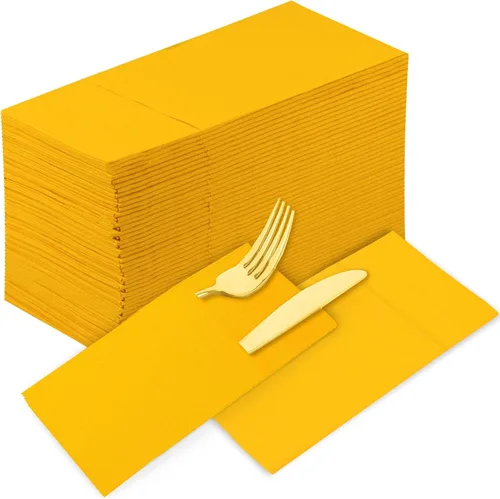 Miniatura 12 de KAMMAK Servilletas Desechables Verde Matcha con Bolsillo Tipo Tela Servilletas de Papel para Cena Paquete de 100 Plegadas Servilleta de Recepción