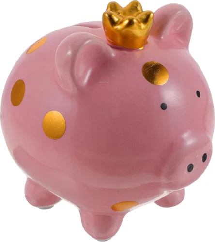Alcancía de cerámica con diseño de cerdo para adultos, hucha para adultos, hucha para abrir monedas, de cerámica, para niños y niñas, color rosa
