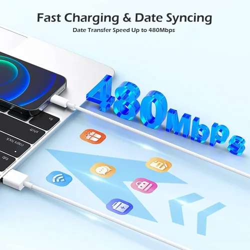 Miniatura 3 de Carga para cargador de iPhone [certificado MFi de Apple] Paquete de 2 cables Lightning para sincronización de datos con cable de carga USB A, bloque