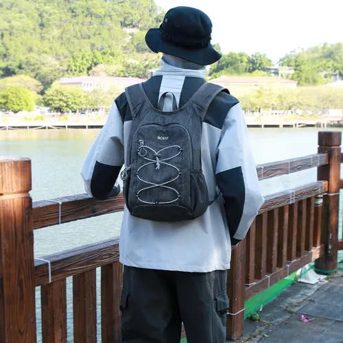 Miniatura 2 de BOVIP Mochila de senderismo de 20L Mochila de senderismo plegable ligera Mochila de viaje pequeño al aire libre Bolsa de hombro plegable Negro