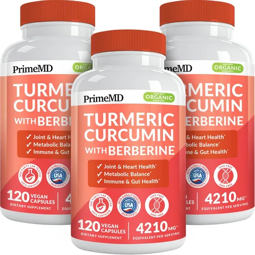 Miniatura 12 de Suplemento orgánico de cúrcuma y curcumina 5 en 1 (4210 mg) con berberina, canela de Ceilán, BioPerine y suplementos de jengibre para el apoyo