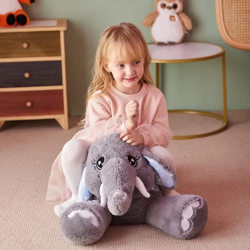 Miniatura 5 de IKASA Juguete de Peluche de Elefante Gigante, Juguete de Peluche de Animal de 29", Juguetes Suaves Grandes Jumbo, Tamaño Enorme Lindo Peluche