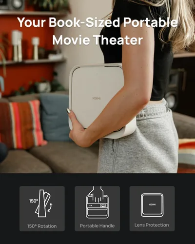 Miniatura 4 de XGIMI Elfin Flip Proyector Portátil, Proyector al Aire Libre de Resolución 1080P, Licencia de Netflix, Soporte Ajustable Incorporado, Diseño Ligero