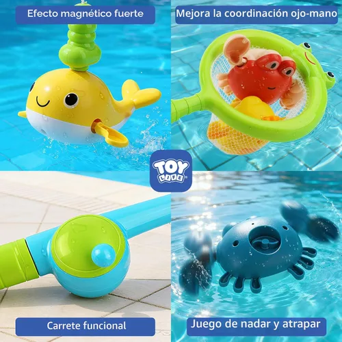 Miniatura 5 de TOY Life Juguetes de baño para niños de 1 a 3 años, juego de pesca magnético con juguetes de baño de cuerda libres de moho para niños pequeños de 1