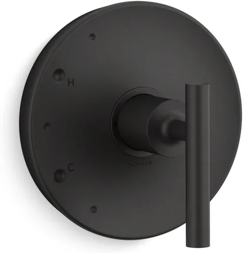 KOHLER K-TS14423-4-BL Purist Rite-Temp - Moldura de válvula con manija de palanca, placa frontal con mango, solo molde, requiere válvula, negro mate