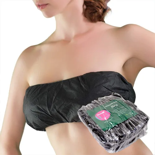 Miniatura 8 de APPEARUS Sujetadores desechables Spa Bra Top Brassieres Ropa interior para bronceado en aerosol y tratamientos corporales, negro, Negro