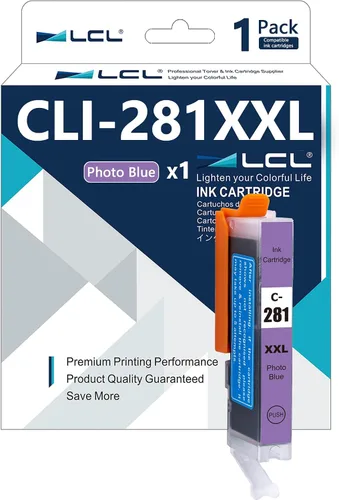 LCL Cartucho de tinta azul fotográfico compatible CLI-281 de repuesto para Canon CLI-281XL CLI-281XXL 281 PB funciona con Canon PIXMA TS8120 TS8220